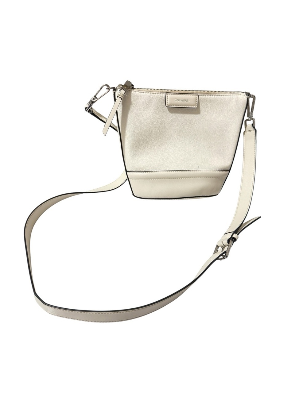 Calvin Klein Cream Leather Crossbody Bag